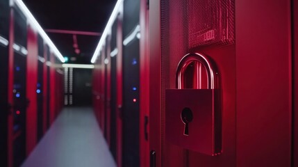 Secure Data Center with Digital Lock and Intense Lighting