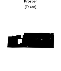 Prosper (Texas) blank outline map