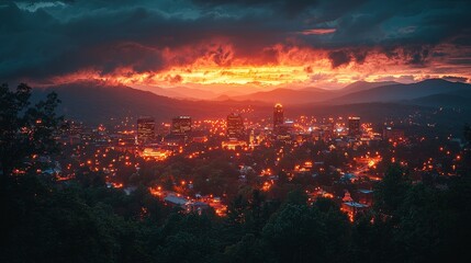 Vibrant Raleigh-Durham Nightscape: North Carolina Skyline Lit Up