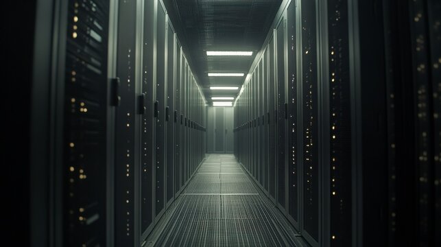 Server Room with Racks and Cooling Solutions