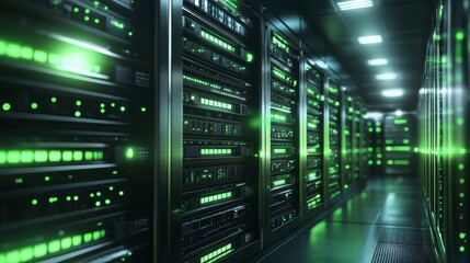 Naklejka premium Sustainable Data Center with Eco-Friendly Design