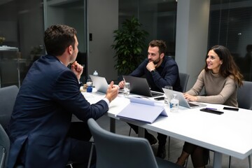 Fototapeta premium Business people at workshop meeting
