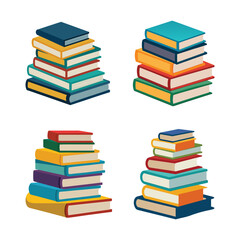stack of books set vector, vector and illustration, vector style 