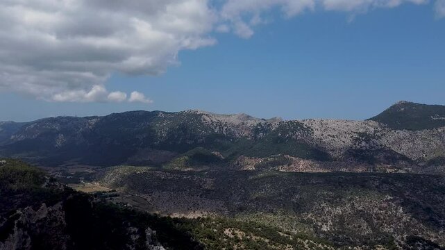 Aerial view over Mallorca landscapes