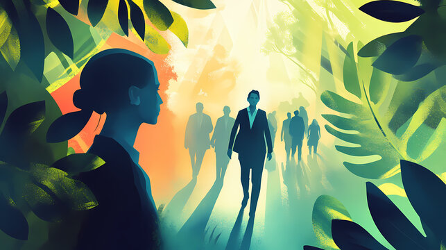 Proactive hiring: talent acquisition and recruitment, building exceptional teams. Leafen. Illustration