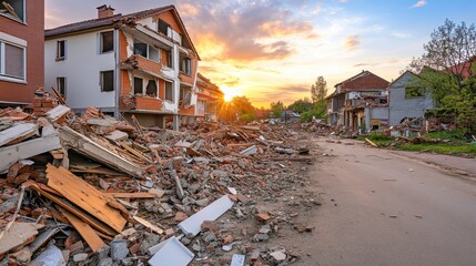 Destruction After Disaster with Warm Natural Light