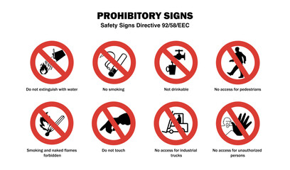 EEC prohibitory signs for safety and compliance