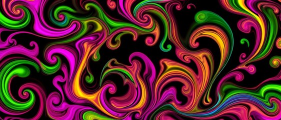 Vibrant Psychedelic Swirls Abstract Wallpaper