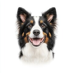 Fototapeta premium A happy and playful Border Collie dog with a joyful expression, capturing the essence of companionship and loyalty in animals.