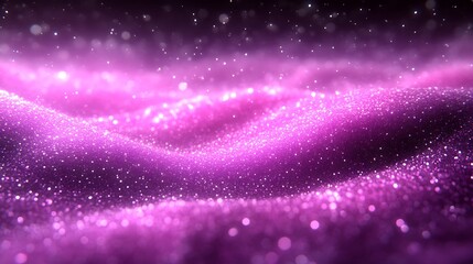 Fototapeta premium Sparkling Purple Glitter Waves Abstract Background