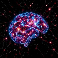 Interconnected Brainwave Galaxy in Abstract Art Nouveau Style
