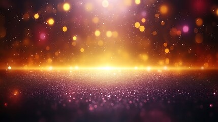 Fototapeta premium Glittering Golden and Purple Background With Sparkling Lights