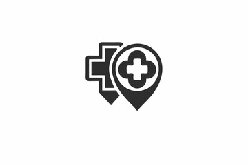creative medical location icon concept