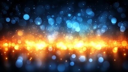 Obraz premium Abstract Blue and Orange Bokeh Lights Background