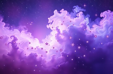 Cosmic Galaxy Blooms Under Purple Night Sky