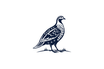 quail bird silhouette on white background