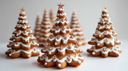 Traditional gingerbread cookie Christmas tree. Homemade sweet decorated biscuits with icing ÐÐ²Ñ‚Ð¾Ñ€: Johannes