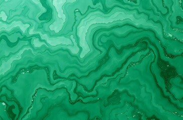 Malachite Dream: Ethereal Abstract Art with Green and Blue Swirls