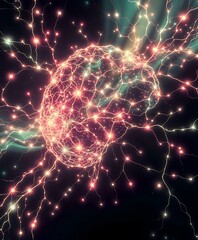 Radiant Neural Network in Art Nouveau Style