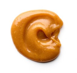 caramel smear on white background