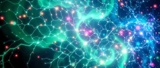 Ethereal Bioluminescent Neural Network Art Nouveau Design | 21:9 Aspect Ratio