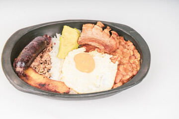 Tray paisa the most representative dish of Colombia