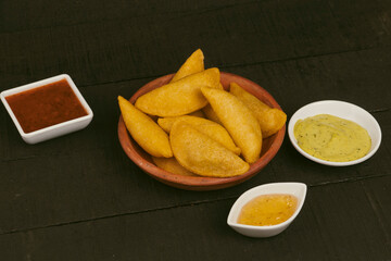 Fried empanadas, typical Colombian food
