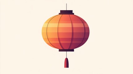 Obraz premium A illustration of a Chinese lantern, its body filled with a smooth gradient of colors.