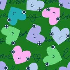 Valentine hearts seamless 14 February love pattern for wrapping paper