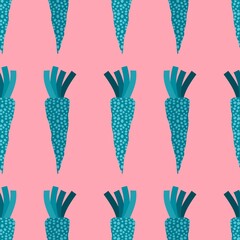 Spring vegetables seamless carrots pattern for wrapping paper and fabrics