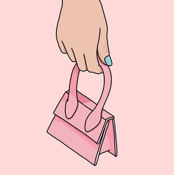 Close-Up of Woman Holding a Pink Handbag