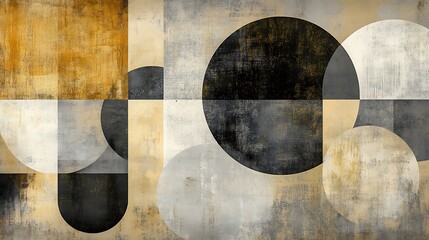 Abstract Geometric Composition in Earthy Tones
