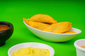 Fried empanadas, typical Colombian food