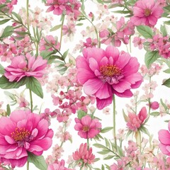 Sweet flower watercolor seamless pattern.soft pastel colors water color seamless pattern for beauty products or other.