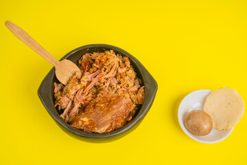 Typical lechona from Tolima with rice
