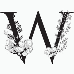 font lettering decorative floral series 