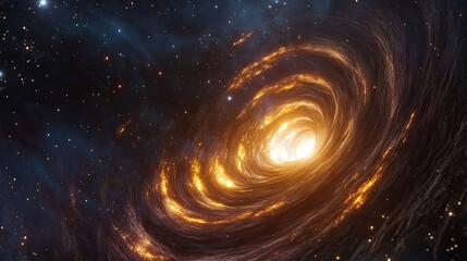 Fototapeta premium A Glowing Cosmic Spiral Nebula in Space