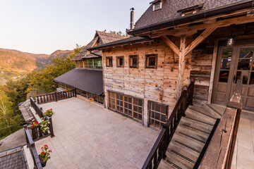 Wooden houses of Drvengrad (Kustendorf) settlement near Mokra Gora, Serbia