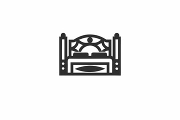 creative medical hospital bed icon concept