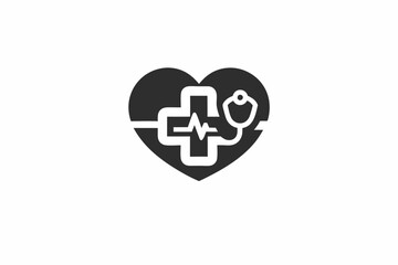 creative medical heart icon concept