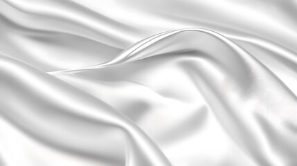 Fototapeta premium White Silky Fabric Draped in Soft Waves