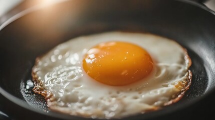 Sunny-side up egg frying in a pan. (1)