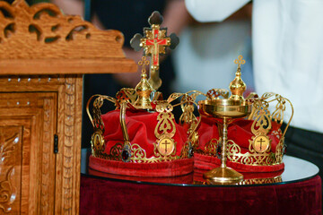 Two crowns used for wedding ceremonies in Orthodox churches