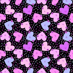 Fototapeta premium Valentine hearts seamless 14 February love pattern for wrapping paper