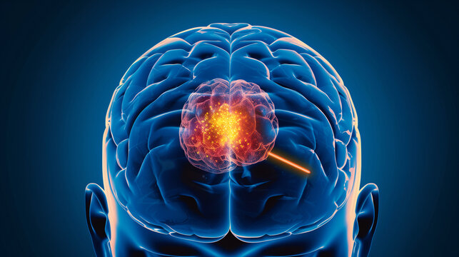Brain scan showing a highlighted tumor, emphasizing the importance of early detection and advanced medical technology in healthcare.