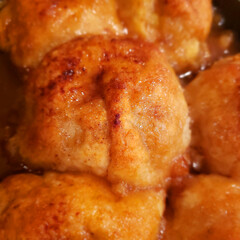 Closeup View of Fresh Apple Dumplings Right Out of the Oven