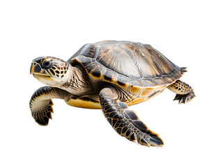 Obraz premium Isolated Hawksbill Sea Turtle, Perfect for Educational Projects
