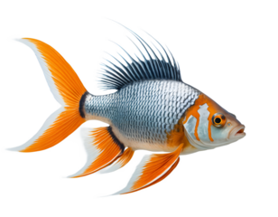 Vibrant Fish with Orange and Gray Scales, Perfect for Aquatic Backgrounds