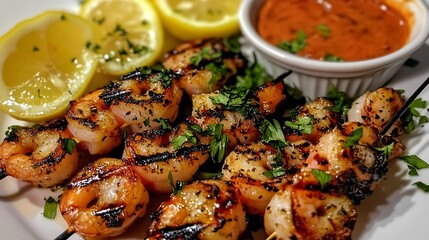 Grilled chicken with vegetables and potatoes on a plate