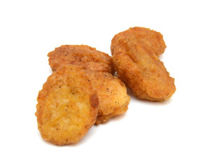 Chicken nuggets isolated on white background